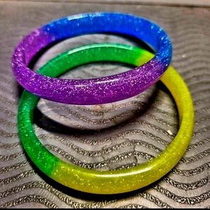 Set of 2 Glitter Resin Bracelets & 2 Pastel Headbands – NWT from The Children's